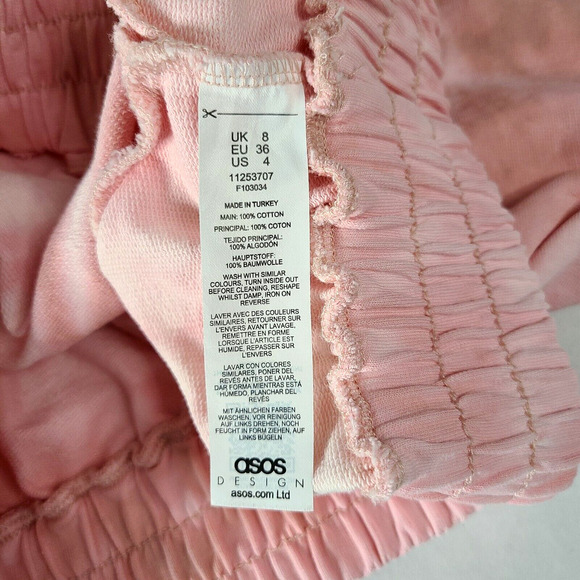 ASOS Hoodie US 4 Small Custom Pink Spiral Tie Dye Cropped Hippie Boho Festival - Picture 7 of 11